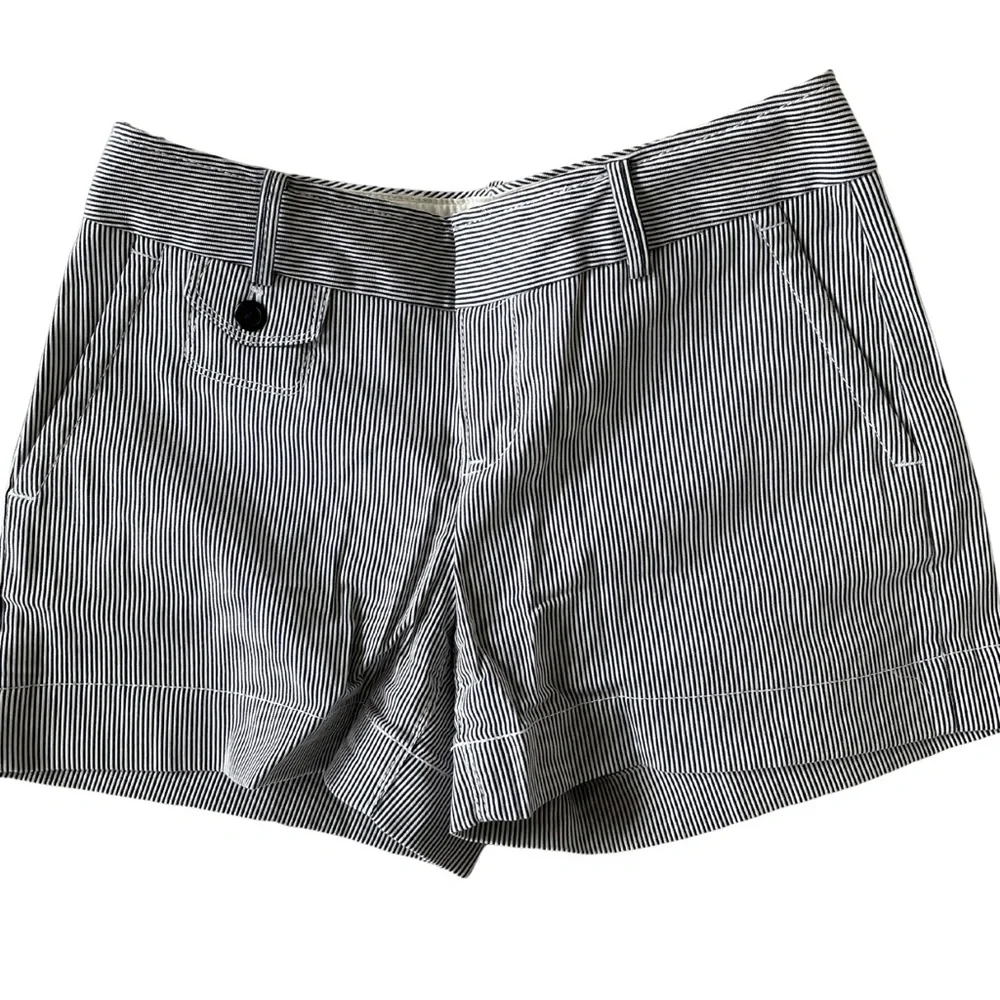 Banana Republic Navy Pinstripe Shorts, Martin Fit, Size 0 - Picture 1 of 5